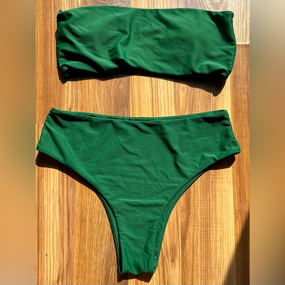 Green Strapless Swimsuit